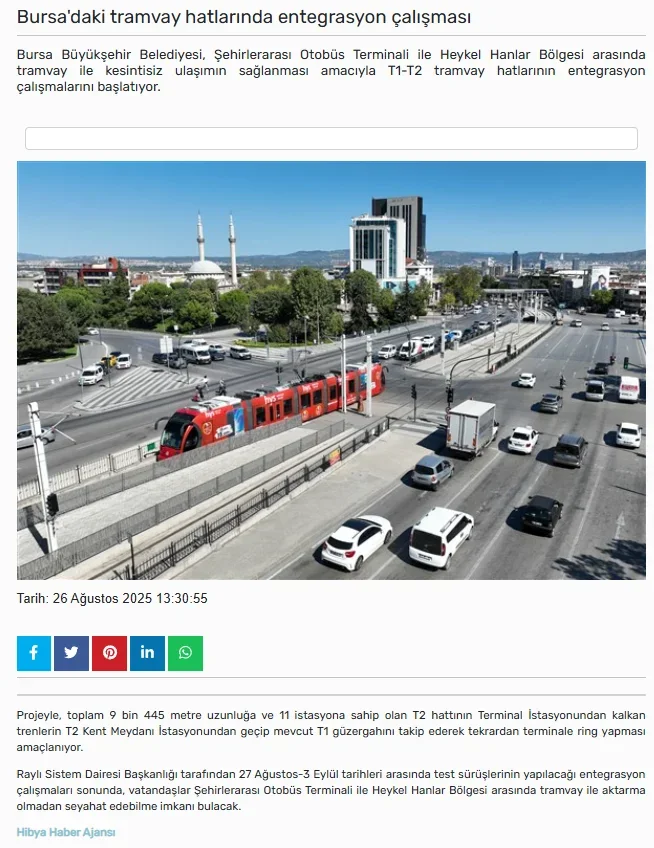 Bursa'daki tramvay hatlarında entegrasyon çalışması.webp