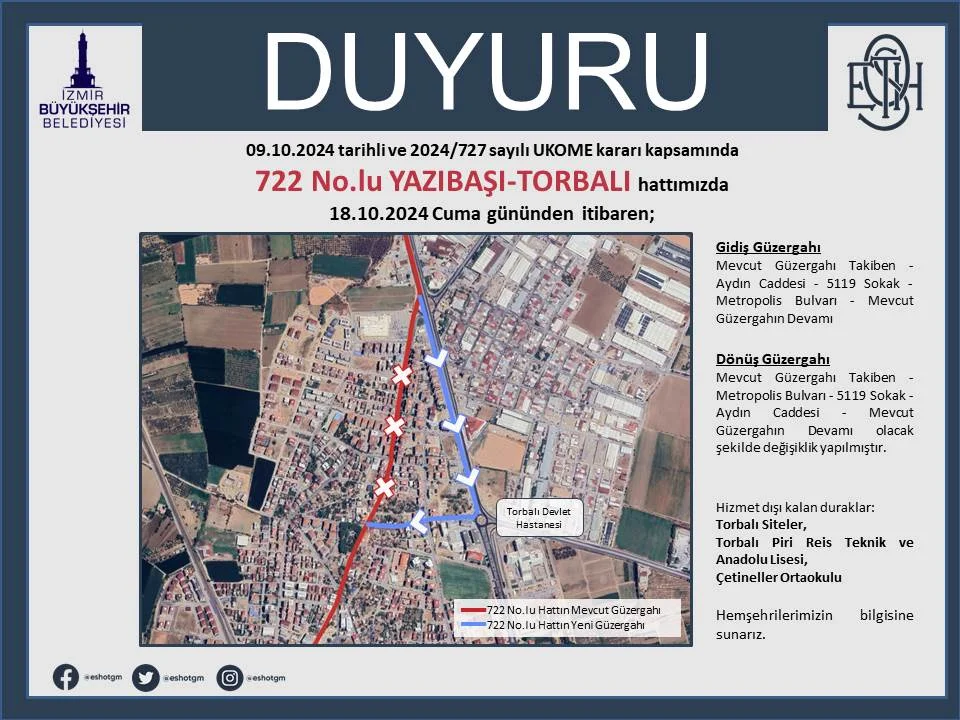 722 No.lu Hatta Güzergah Değişikliği Duyurusu.webp