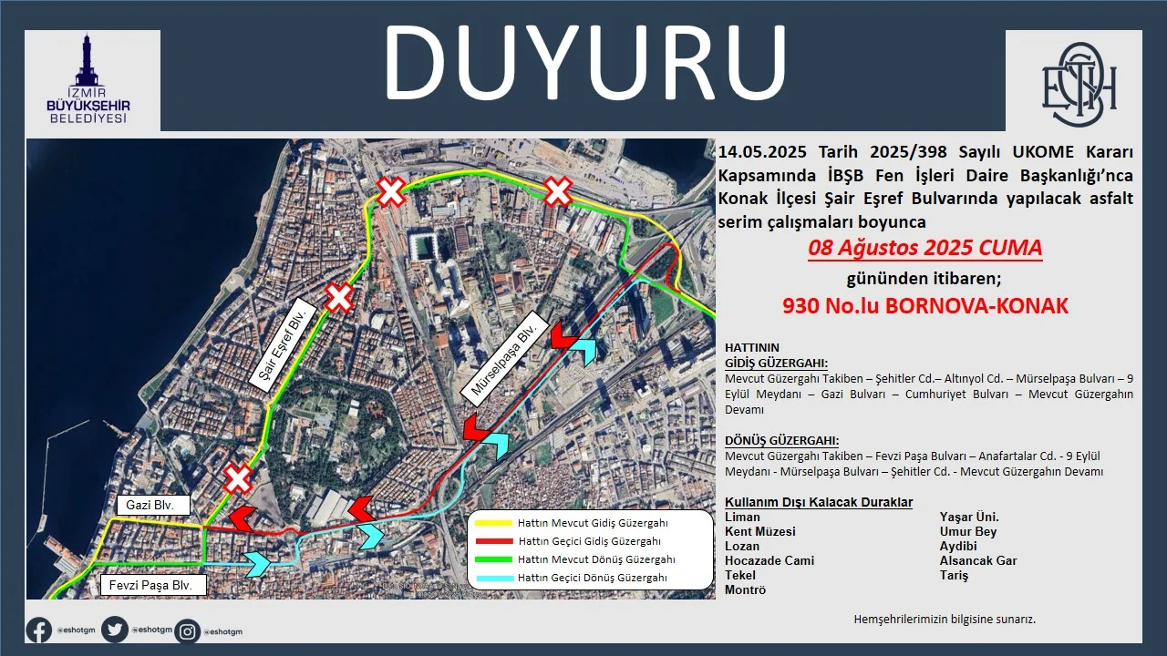 930 No.lu Hat Geçici Güzergah Değişikliği.webp