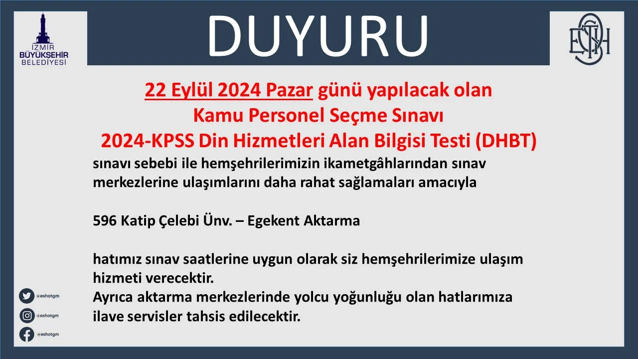 SINAV Duyuru KPSS Din Hizmetleri Alan Bilgisi Testi (DHBT) 2024 Eylül
